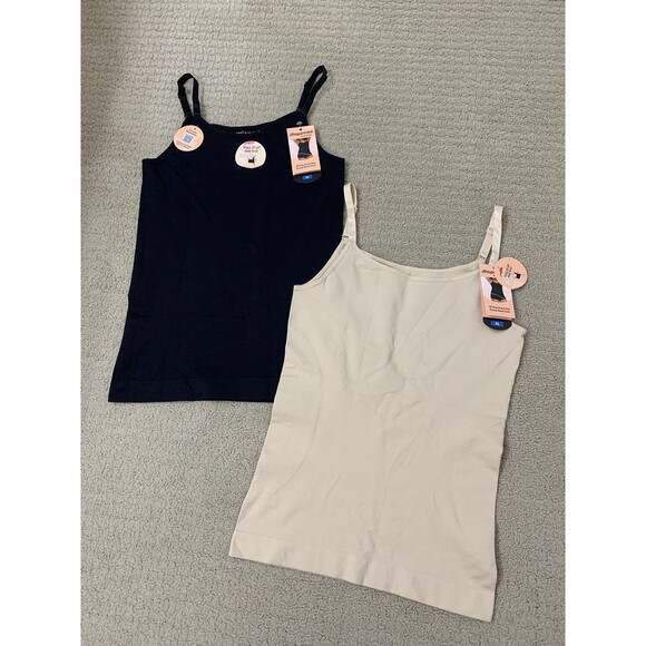 Shapermint All Day Everyday Black Beige Set of 2 Cami Tank Top XL New - Picture 1 of 8